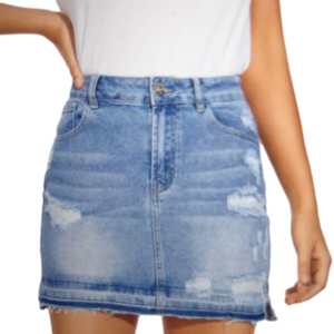 NWOT Distressed Denim Jean Skirt Size 14